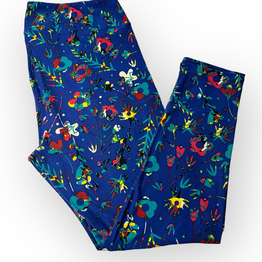 Lularoe LOT OF 3 Leggings FLORAL & HALLOWEEN TC2 - Picture 4 of 5